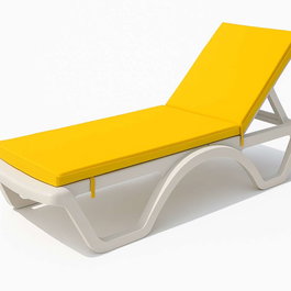 Atelier Del Sofa Cojín para Tumbona Amarillo 100cm x 60cm x 80cm con Funda Impermeable y Espuma de 4cm de Grosor